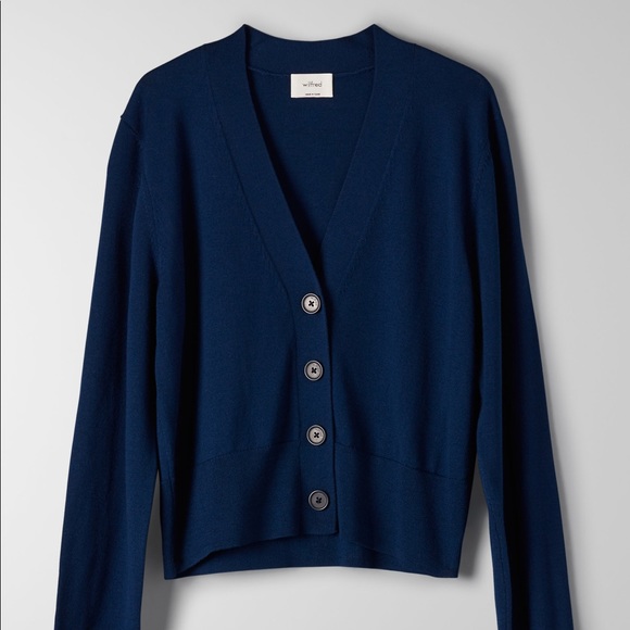 NWT Aritzia Wilfred Mael cropped cardigan, navy NWT Aritzia Wilfred Mael cropped cardigan, navy